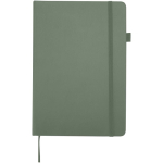 Taccuino A5 con copertina rigida in similpelle e pagine a righe JournalBooks color verde jeansato seconda vista frontale