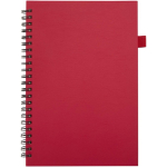 Quaderno A5 con copertina rigida in pelle sintetica, spirale e fogli a righe JournalBooks color rosso seconda vista frontale