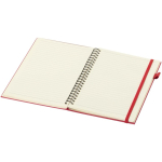 Quaderno A5 con copertina rigida in pelle sintetica, spirale e fogli a righe JournalBooks color rosso seconda vista