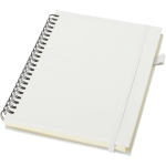 Quaderno A5 con copertina rigida in pelle sintetica, spirale e fogli a righe JournalBooks color bianco