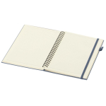 Quaderno A5 con copertina rigida in pelle sintetica, spirale e fogli a righe JournalBooks color blu mare seconda vista