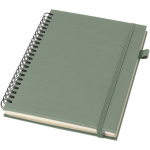 Quaderno A5 con copertina rigida in pelle sintetica, spirale e fogli a righe JournalBooks color verde jeansato