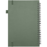 Quaderno A5 con copertina rigida in pelle sintetica, spirale e fogli a righe JournalBooks color verde jeansato seconda vista posteriore