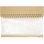 Set quaderno e pennarelli con tasca trasparente B6 color naturale terza vista frontale