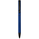 Penna in alluminio riciclato con meccanismo girevole e inchiostro blu color blu mare