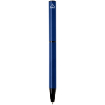 Penna in alluminio riciclato con meccanismo girevole e inchiostro blu color blu mare seconda vista posteriore