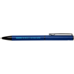Penna in alluminio riciclato con meccanismo girevole e inchiostro blu color blu mare vista con stampa tampografica