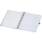 Agenda con copertina in pelle sintetica e rilegatura a dischi color nero terza vista