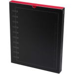 Agenda con copertina in pelle sintetica e rilegatura a dischi color nero seconda vista con scatola