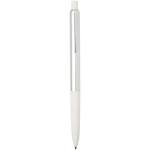 Penna a sfera in alluminio riciclato con impugnatura in gomma morbida, inchiostro blu color bianco