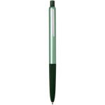 Penna a sfera in alluminio riciclato con impugnatura in gomma morbida, inchiostro blu color verde jeansato