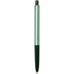 Penna a sfera in alluminio riciclato con impugnatura in gomma morbida, inchiostro blu color verde jeansato seconda vista posteriore