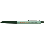 Penna a sfera in alluminio riciclato con impugnatura in gomma morbida, inchiostro blu color verde jeansato