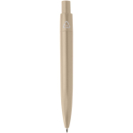 Mini penna a sfera in plastica riciclata RCS con inchiostro blu color marrone seconda vista posteriore