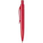 Mini penna a sfera in plastica riciclata RCS con inchiostro blu color rosso vista laterale