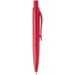 Mini penna a sfera in plastica riciclata RCS con inchiostro blu color rosso seconda vista con laterale