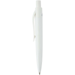 Mini penna a sfera in plastica riciclata RCS con inchiostro blu color bianco vista laterale