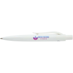 Mini penna a sfera in plastica riciclata RCS con inchiostro blu color bianco