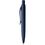Mini penna a sfera in plastica riciclata RCS con inchiostro blu color blu mare vista laterale