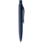 Mini penna a sfera in plastica riciclata RCS con inchiostro blu color blu mare seconda vista con laterale