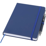 Set con taccuino A5 con copertina rigida e penna a inchiostro blu color blu mare