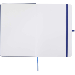 Set con taccuino A5 con copertina rigida e penna a inchiostro blu color blu mare terza vista frontale