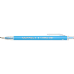 Set con taccuino A5 con copertina rigida e penna a inchiostro blu color azzurro vista con logo stampato 2