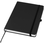 Quaderno A5 con copertina rigida in pelle sintetica e fogli a righe color nero