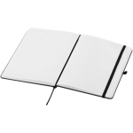Quaderno A5 con copertina rigida in pelle sintetica e fogli a righe color nero seconda vista