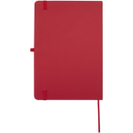 Quaderno A5 con copertina rigida in pelle sintetica e fogli a righe color rosso seconda vista posteriore