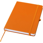 Quaderno A5 con copertina rigida in pelle sintetica e fogli a righe color arancione