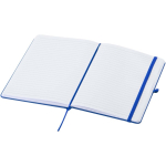 Quaderno A5 con copertina rigida in pelle sintetica e fogli a righe color blu reale seconda vista