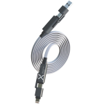 Cavo di ricarica con avvolgimento magnetico a doppio ingresso 60W color grigio