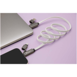 Cavo di ricarica con avvolgimento magnetico a doppio ingresso 60W color grigio immagine stile di vita