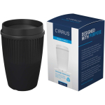 Bicchiere riutilizzabile con coperchio 360° e bordo isolante 350ml color nero quarta vista