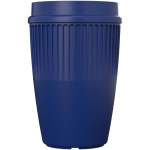 Bicchiere riutilizzabile con coperchio 360° e bordo isolante 350ml color blu seconda vista frontale