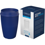 Bicchiere riutilizzabile con coperchio 360° e bordo isolante 350ml color blu quarta vista