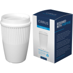 Bicchiere riutilizzabile con coperchio 360° e bordo isolante 350ml color bianco quarta vista