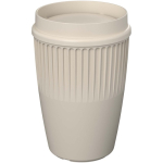 Bicchiere riutilizzabile con coperchio 360° e bordo isolante 350ml color sabbia