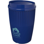 Bicchiere riutilizzabile in plastica riciclata a parete singola 350 ml color blu vista con logo stampato 2