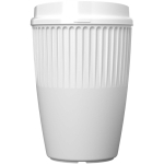 Bicchiere riutilizzabile in plastica riciclata a parete singola 350 ml color bianco seconda vista frontale