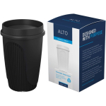 Bicchiere a parete singola con coperchio 360° e fascia isolante 350ml color nero quarta vista