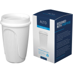 Bicchiere a parete singola con coperchio 360° e fascia isolante 350ml color bianco quarta vista