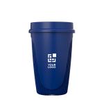 Bicchiere a parete singola con coperchio 360° e fascia isolante 350ml vista area di stampa