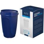Bicchiere riutilizzabile con coperchio a clip e fascia isolante 350ml color blu quarta vista