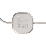 Cavo di ricarica USB-C 2 in 1 con base wireless Zens color bianco vista con logo stampato 2
