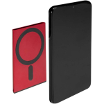 Portacarte magnetico con protezione RFID e materiali riciclati color rosso seconda vista