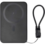 Power bank personalizzabile con fissaggio magnetico e cordino 5.000 mAh color nero seconda vista posteriore