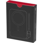 Power bank personalizzabile con fissaggio magnetico e cordino 5.000 mAh color nero seconda vista con scatola