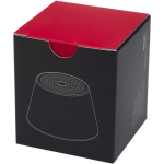 Altoparlante magnetico compatto con finitura in alluminio e potenza di 3 W color argento seconda vista con scatola